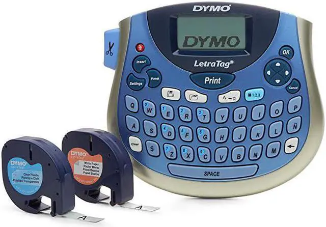 Main image of LetraTag LT-100T Plus Compact, Portable Label Maker with QWERTY Keyboard (1733013),Silver/Blue