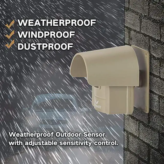 Alt view image 6 of 6 - Mile Hosmart Rechargable Driveway Alarm Wireless Sensor System Driveway Sensor Alert System Weatherproof Security Outdoor Motion Sensor Detector