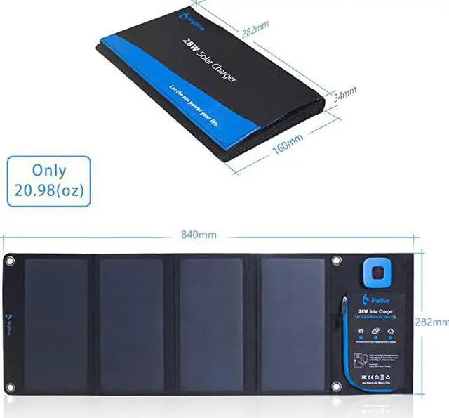 Alt view image 7 of 7 - 28W Solar Charger with Digital Ammeter 2USB5V4A Max Overall Portable Waterproof Solar Panels Phone Charger Compatible with iPhone 11XsXRX8 iPad Samsung Galaxy LG Google Pixel etc