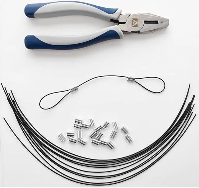 Alt view image 3 of 4 - Cable Tethers Black 10 Pack | DIY self Install Kit | Customizable Cable Tethers | Tether Computers Adapters Dongles | Easy Installation | Free Crimping Tool | 12 inch Cable