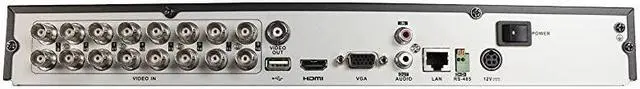 Main image of 16CH Security Camera System 1080P Full HD H265H264 2in1 DVRNVR HDTVIAHDCVIIP HDMIVGABNC Video Out Phone APPs for Home Office Work w Analog IP Cam up to 4MP no PoEw 4TB HDD