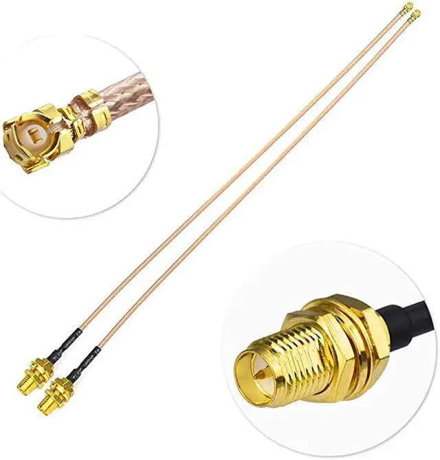 Main image of RPSMA Female Bulkhead Mount to IPX IPEX UFL RG178 WiFi Antenna Adapter Cable 30cm12 inch 2Pack for Wireless Mini PCI Express PCIE Network Card WiFi Adapter FPV UAV Drone Transmitter