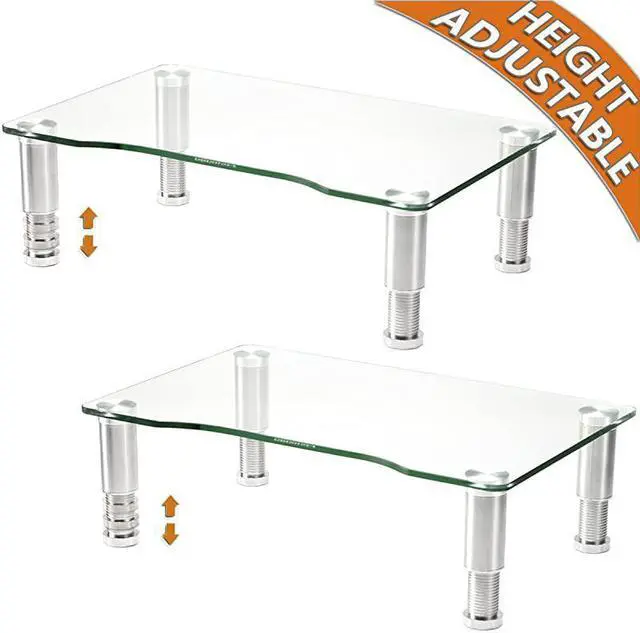 Main image of Pack Computer Monitor Riser with Height Adjustable Multi Media Desktop Stand for Flat Screen LCD LED TV LaptopNotebookXbox One