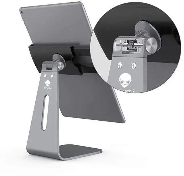 Alt view image 3 of 7 - Tablet Holder Stand Compatible 2020 iPad Pro 360° Rotatable Aluminum Alloy Desktop Holder Tablet Stand Compatible Samsung Galaxy Tab ProS iPad Pro105 97quot 129 iPad Air Surface Pro4 Gray