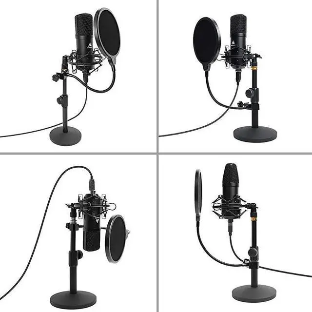 Alt view image 7 of 7 - USB Microphone Kit 192KHZ24BIT  AUA04T PC Condenser Podcast Streaming Cardioid Mic Plug Play for Computer YouTube Gaming Recording