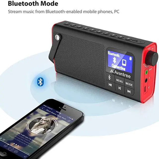 Alt view image 3 of 6 - SP850 Rechargeable Portable FM Radio with Bluetooth Speaker and SD Card MP3 Player 3-in-1, Auto Scan Save, LED Display, Small Handheld Pocket Battery Operated Wireless Radio (No AM)