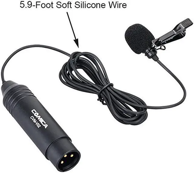 Alt view image 2 of 7 - XLR Microphone CVMV02O 2 Pack 59ft Phantom Power Omnidirectional Lavalier Lapel Microphone for Canon Sony Panasonic Camcorders ZOOM H4n H5 H6 Tascam DR40 DR60D DR70D DR100 Recorders