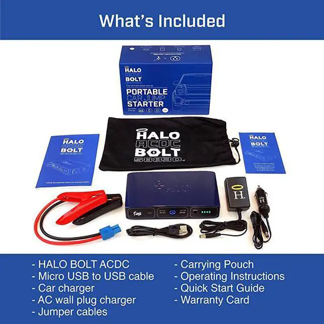 Alt view image 7 of 7 - Bolt 58830 mWh Portable Phone Laptop Charger Car Jump Starter with AC Outlet and Car Charger Silver Graphite
