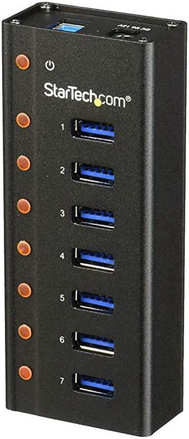 Main image of com 7 Port USB 30 Hub 5 Gbps Metal Enclosure Desktop or Wall Mountable Rugged amp industrial Powered USB Expander and Splitter Hub ST7300U3M