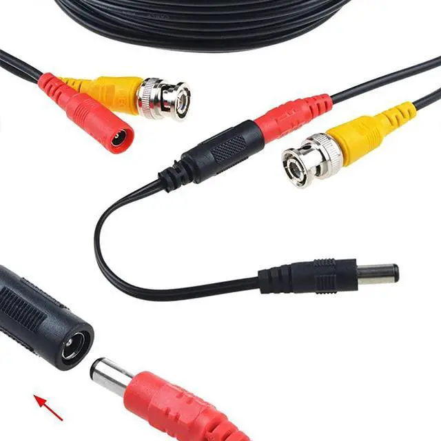 Alt view image 5 of 5 - BNC Cables  2 Pack HD Security Camera Cables Heavy Duty BNC Video Power Cable BNC Wire Extension with BNC to BNC BNC to RCA Connectors DC Power Cables for CCTV Security Camera 25FT 2PACK
