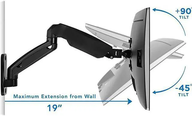 Alt view image 6 of 7 - Monitor Wall Mount Arm | VESA Wall Mount Monitor Arm | Full Motion Gas Spring Arm Fits 13 15 17 19 20 22 23 24 27 30 32 Inch Screens with 75 or 100 VESA Patterns | Camper RV Compatible