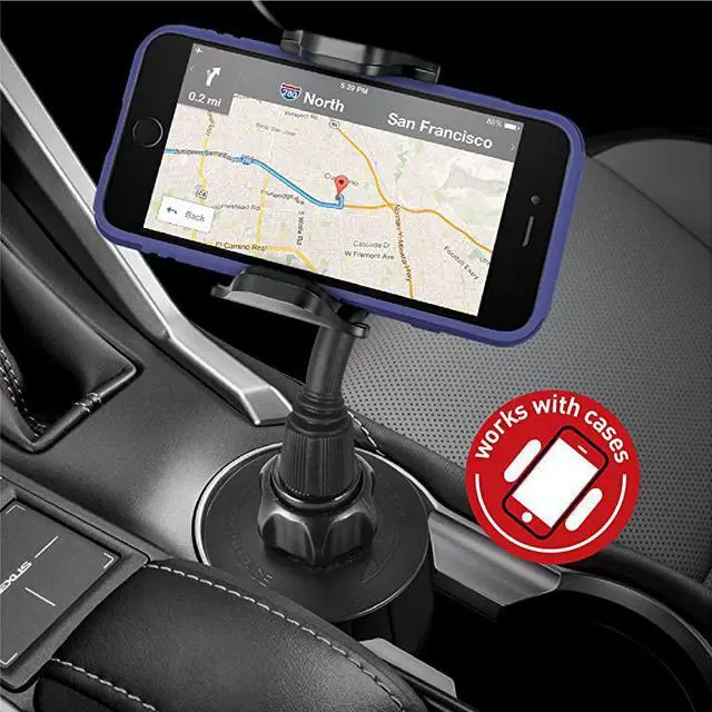 Alt view image 7 of 7 - Car Cup Holder Phone Mount Secure Fit for Phones up to 41 Wide Cup Phone Holder for Car with Flexible Gooseneck 360° Rotatable Cradle Universal Vehicle Fitment Cell Phone Cup Holder