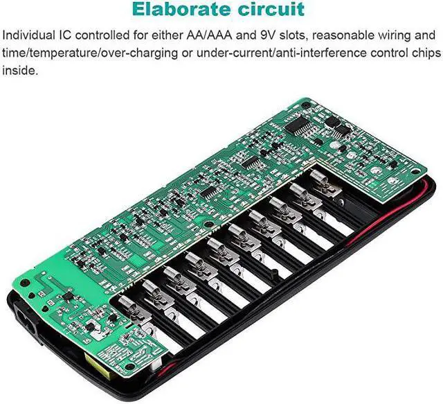 Alt view image 5 of 7 - 12 Bay LCD Universal Battery Charger for Rechargeable AA AAA 9V NIMH NICD Batteries