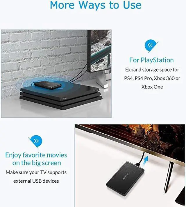 Alt view image 6 of 7 - USB30 to SATA III 25 External Hard Drive Enclosure for 7mm and 95mm 25 Inch SATA HDDSSD Tool Free UASP Supported Black2189U3