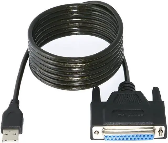 Alt view image 6 of 6 - USB 20 to DB25 IEEE1284 Parallel Printer Cable Adapter THUMBSCREWS Connectors CBDB25