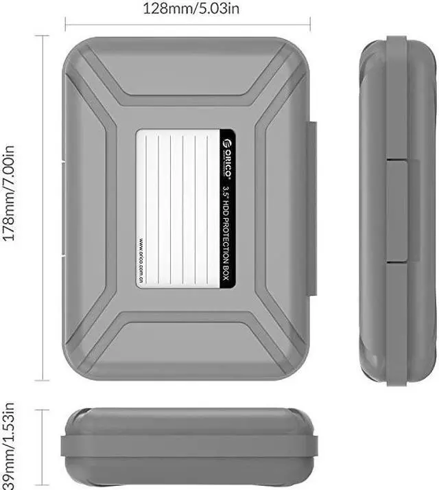 Alt view image 7 of 7 - 35 Hard Disk Drive Protective Boxes Protective Box Storage Case for 35 Inch HDD External Hard Drive AntiStatic Shock Proof 5 Color