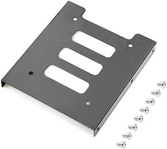 Alt view image 2 of 7 - 2 Pack 25 to 35 SSD HDD Hard Disk Drive Bays Holder Metal Mounting Bracket Adapter for PC Bracket + Yellow Sata II Cables