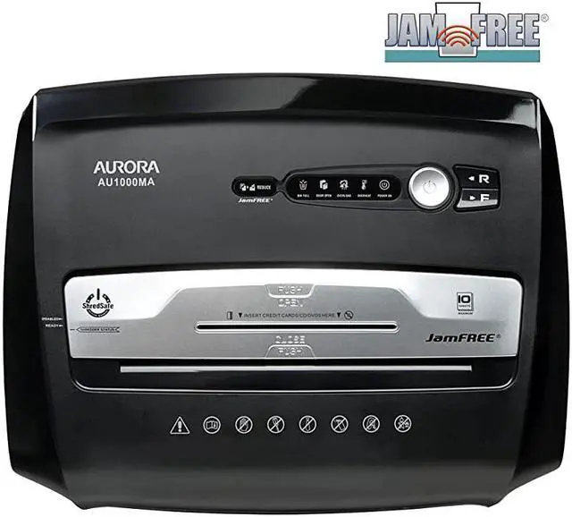 Alt view image 3 of 7 - High Security JamFree AU1000MA 10Sheet MicroCut Paper CD Credit Card Shredder with PullOut Wastebasket