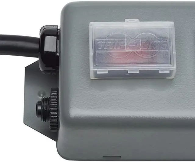Alt view image 5 of 7 - LITE UL603CB6 Waber Industrial Power Strip 4 Outlet 6 Cord Locking Switch CoverBlack