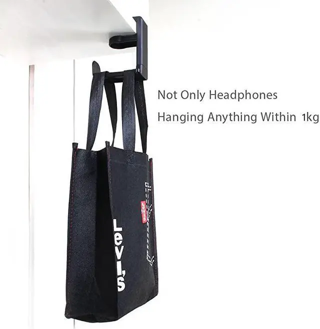 Alt view image 6 of 7 - Gaming Headset Headphone Hook Holder Hanger Mount Headphones Stand with Adjustable Rotating Arm Clamp Under Desk Design Universal Fit Built in Cable Clip Organizer EURPMASK