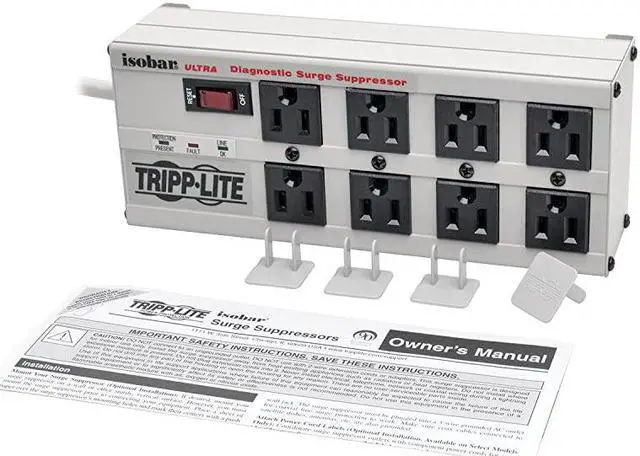 Alt view image 4 of 5 - ISOBAR8ULTRA Isobar 8 Outlet Surge Protector Power Strip 12ft Cord RightAngle Plug Metal Lifetime Limited Warranty Dollar 50000 Insurance White