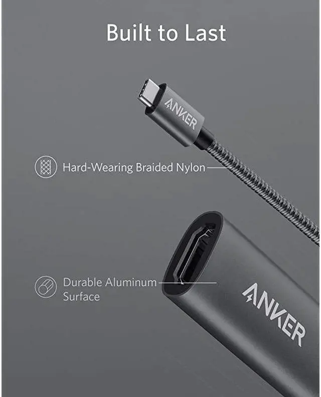 Alt view image 6 of 7 - USB C to HDMI Adapter 4K60Hz PowerExpand+ Aluminum Portable USB C Adapter for MacBook Pro MacBook Air iPad Pro Pixelbook XPS Galaxy and More Compatible with Thunderbolt 3 ports
