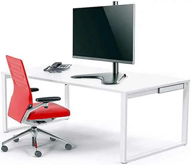 Alt view image 2 of 7 - Free Standing Single LCD Monitor Fully Adjustable Desk Mount Fits 1 Screen up to 32 inch 176 lbs Weight Capacity MF001 Black