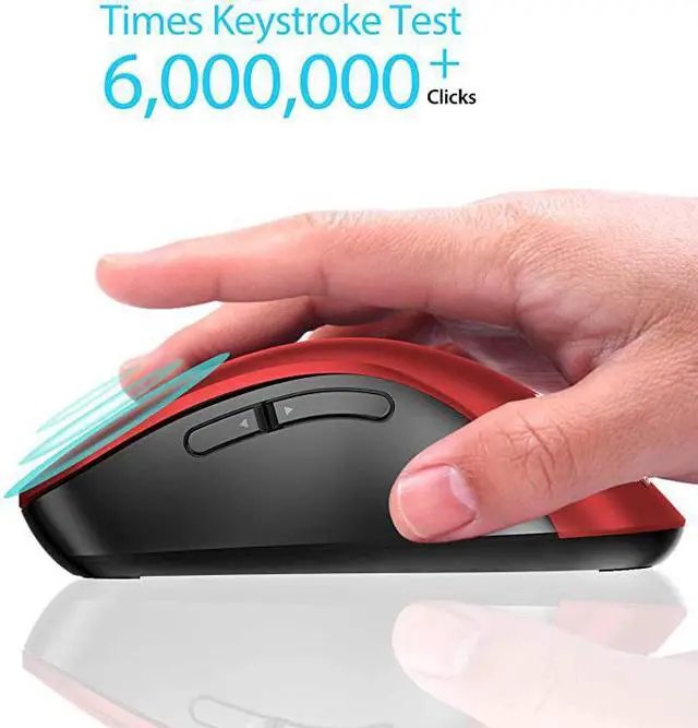 Alt view image 3 of 7 - 24G Wireless Mouse Portable Mobile Optical Cordless Mouse with USB Receiver 1000 DPI Ergonomic Computer Wireless Mouse for Laptop Notebook PC MacBook 5 Buttons Red