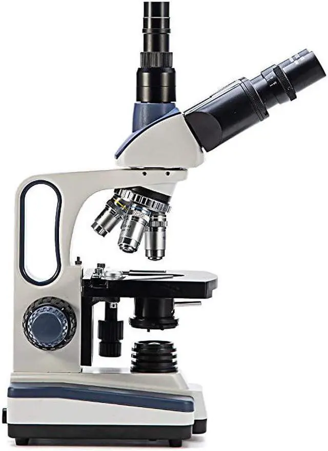 Alt view image 2 of 7 - SW350T 40X2500X Magnification Siedentopf Head ResearchGrade Trinocular Compound Lab Microscope with WideField 10X and 25X Eyepieces Mechanical Stage Abbe Condenser CameraCompatible