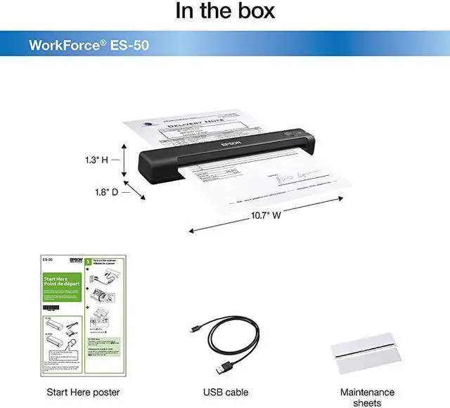 Alt view image 4 of 6 - WorkForce ES-50 Portable Sheet-Fed Document Scanner for PC and Mac