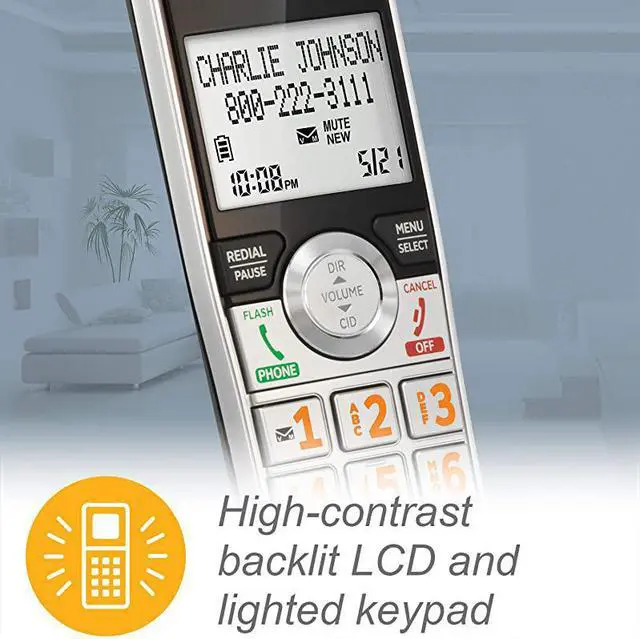 Alt view image 5 of 7 - CL84107 DECT 60 Expandable CordedCordless Phone with Smart Call Blocker BlackSilver with 1 Handset