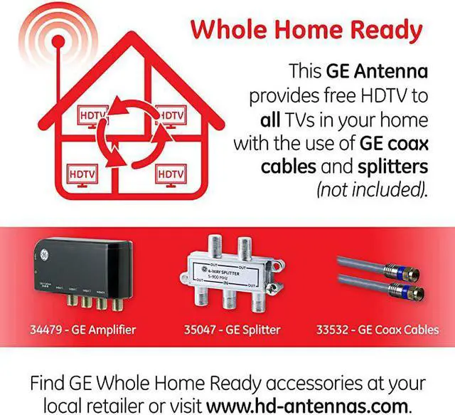 Alt view image 6 of 7 - Pro Attic Mount TV Antenna Attic Long Ran Antenna Directional Antenna Digital HDTV Antenna 4K 1080P VHF UHF Compact Design Mounting Pole Included 33692