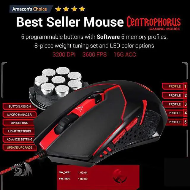 Alt view image 3 of 7 - S101 Wired Gaming Keyboard and Mouse Combo RGB Backlit Gaming Keyboard with Multimedia Keys Wrist Rest and Red Backlit Gaming Mouse 3200 DPI for Windows PC Gamers Black