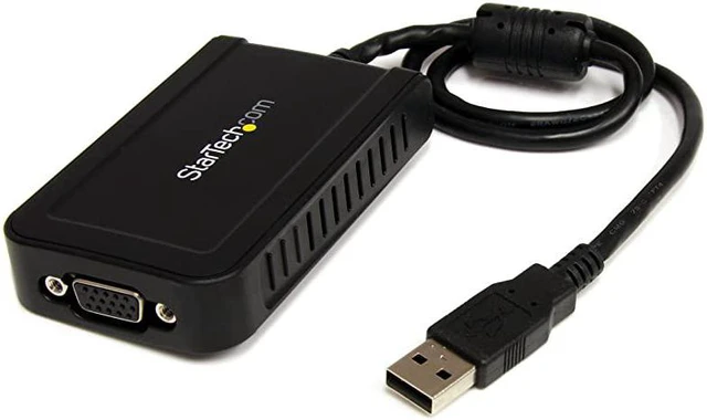 Main image of com USB to VGA Adapter 1920x1200 External Video amp Graphics Card Dual Monitor Display Adapter Supports Windows USB2VGAE3 Gray