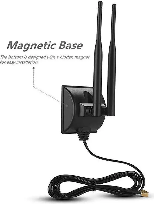 Alt view image 3 of 7 - WiFi Antenna with Extension Cable 6.5Ft RP-SMA Male Connector, 2.4GHz/5GHz Band Antenna Magnetic Base for WiFi Wireless Router Mobile Hotspot Signal Enhancement
