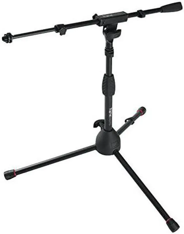 Alt view image 4 of 6 - Short Tripod Base Microphone Stand with Soft Grip Twist Clutch Boom Arm and Both 38 and 58 Adapters GFWMIC2621
