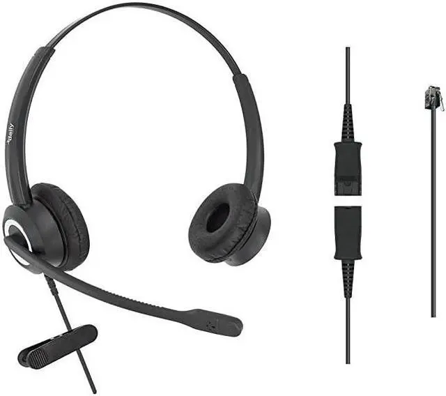 Main image of RJ9 Corded Office HD Voice Headset for MITEL Nortel Meridian Polycom NEC ShoreTel Xblue IP Phones Noise Canceling Binaural