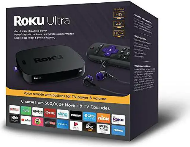 Alt view image 7 of 7 - Ultra | 4KHDRHD Streaming Player with Enhanced Remote Voice Remote Finder Headphone Jack TV Power and Volume Ethernet Micro SD and USB 2017