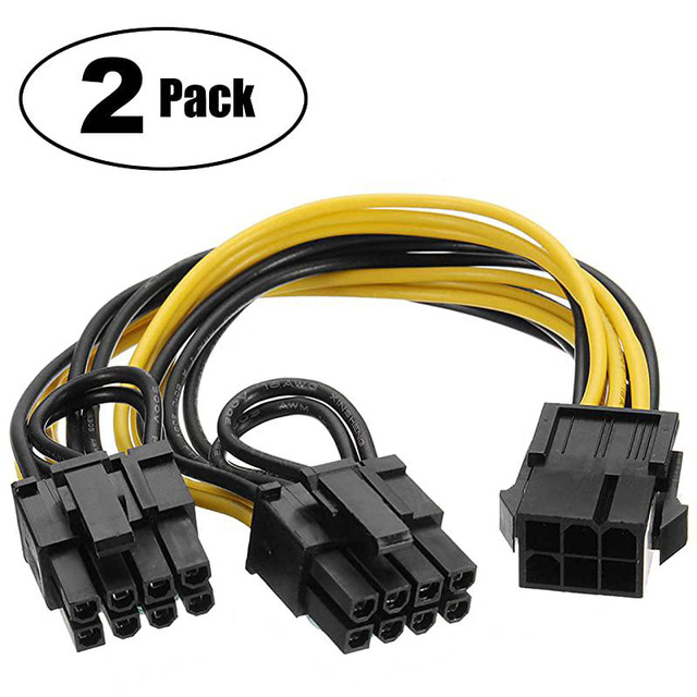 6 Pin To Dual PCIe 8 Pin  6+2  Graphics Card PCI Express Power Adapter Gpu Vga Y Splitter Extension Cable Mining Video Card Power Cable 9 Inches High Quality I545248686