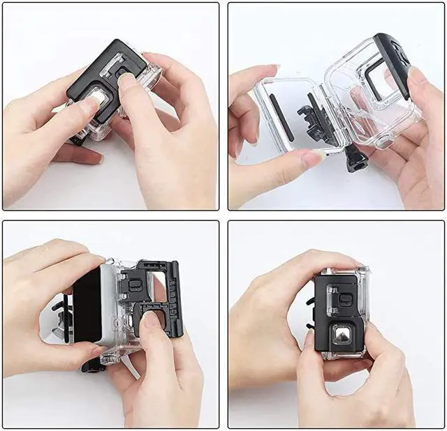Alt view image 5 of 6 - Waterproof Housing Case for GoPro Hero 7 White Silver Protective 45m Underwater Dive Case Shell with Bracket Accessories for Go Pro Hero7 Action Camera