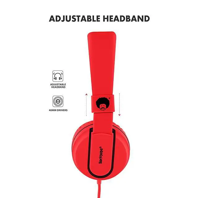 Alt view image 4 of 7 - Stereo Adjustable Foldable Headphones Lightweight Headband Headsets with Microphone 35mm for Cellphones Smartphones iPhone Tablets Laptop Computer Mp34 DVD BlackRed