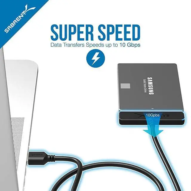 Alt view image 2 of 7 - USB 31 TypeA to SSD 25Inch SATA Hard Drive Adapter Optimized for SSD Support UASP SATA III ECSS31