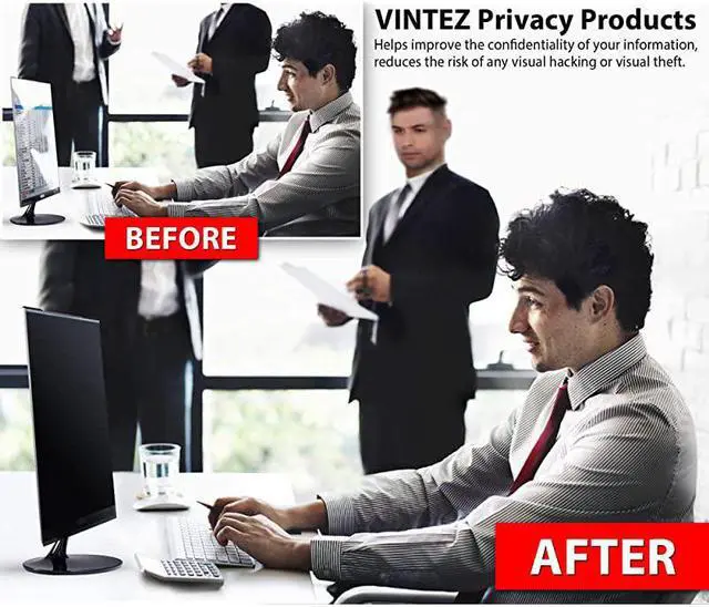 Alt view image 2 of 7 - 24 Inch High Clarity Computer Privacy Screen Filter for Widescreen Computer Monitors 212 x 134 540 x 340mm Monitor Frame Hanging Type
