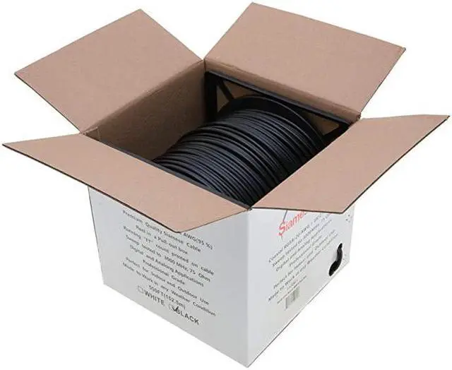 Alt view image 4 of 4 - Black Bulk Siamese RG59U Cable 20AWG + 182AWG 95 Shielding CCTV Video Wire Black