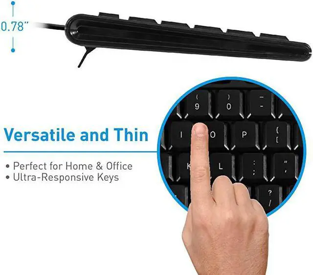 Alt view image 3 of 7 - Full Size Mac Wired Keyboard Compatible with All Macs with USB Port Durable Mac Keyboard with Number Pad 16 Apple Shortcut Keys Rubber Keycaps Spill Proof QKEYB Black