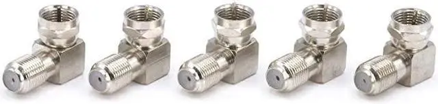 Alt view image 3 of 7 - Coaxial Cable Right Angle Connector | 100 Pack | for Tight Corners and Flat Panel TV Mounting 90 Degree F Type Adapter for Coax Cable and Wall Plates
