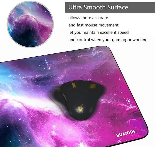 Alt view image 5 of 7 - Gaming Mouse Pad, Extended Mouse Pad Large Mouse Pad with Anti-Slip Rubber Base and Durable Stitched Edges, Ultra Thick 3mm, XL Gaming Mouse Pad Keyboard Pad for Computer, Desktop&Laptop
