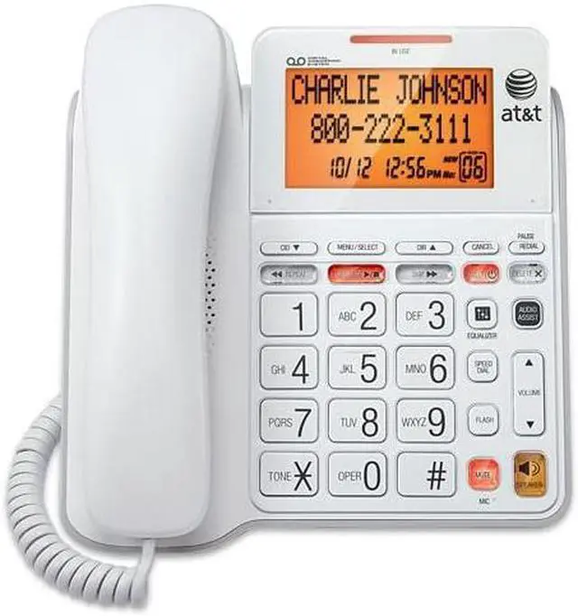 Main image of CL4940 Corded Standard Phone with Answering System and Backlit Display White
