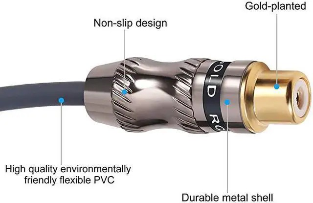 Alt view image 3 of 5 - RCAPhono Splitter Cable RCA Male to Dual Female Gold Plated Adapter Stereo Audio YCable Heavy Duty for subwoofer 1 Male to 2 Female 1025 cm