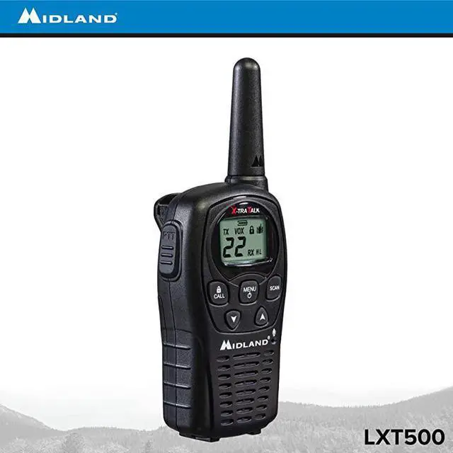Alt view image 7 of 7 - LXT500VP3 22 Channel FRS Walkie Talkies with Channel Scan Extended Range Two Way Radios Silent Operation Batteries Included Pair Pack Black